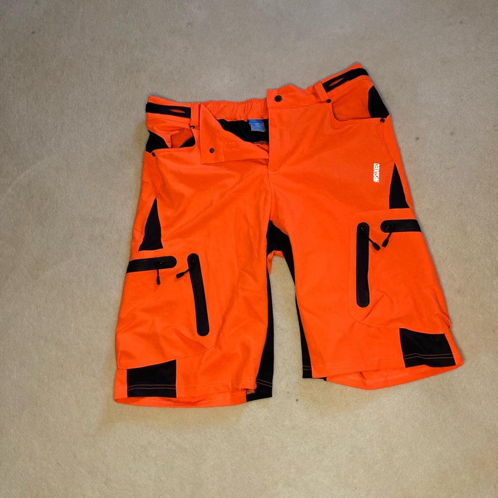 Arsuxeo Orange Mountain bike Cargo shorts XL